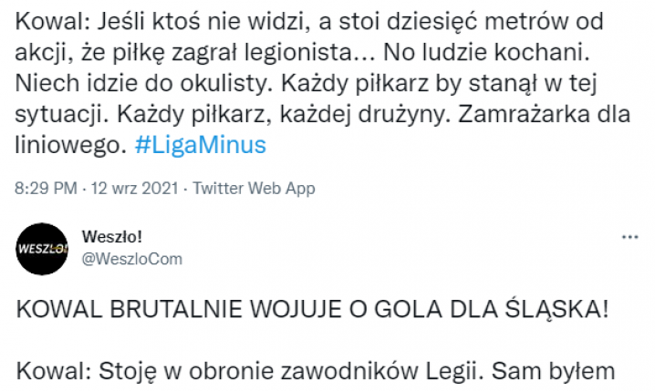 MOCNA OPINIA Kowala na temat gola dla Śląska w meczu z Legią!